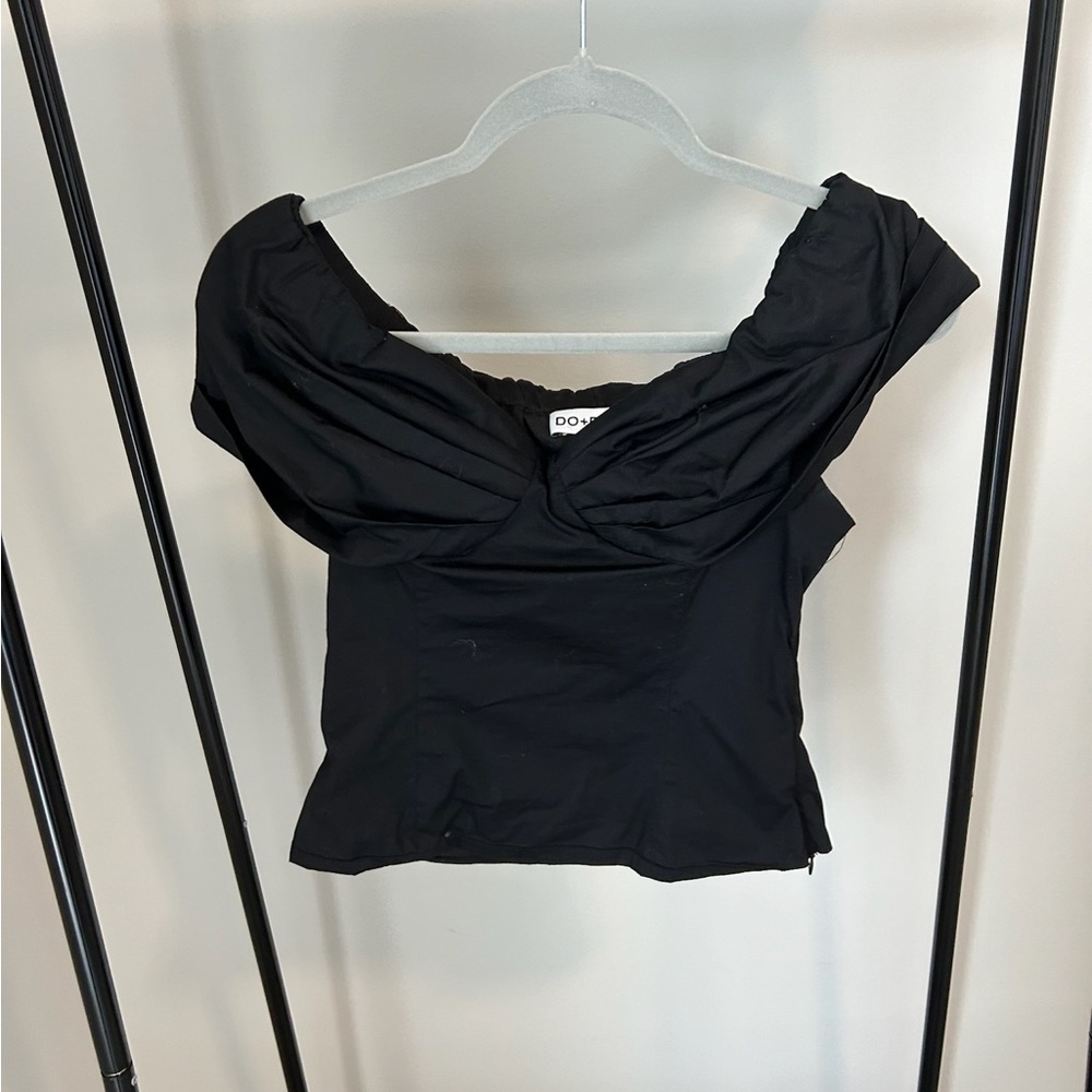 Black DO+BE off the shoulder top